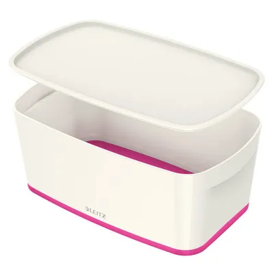Pojemnik do przechowywania 318x191x128mm LEITZ mybox wow z pokrywą 52291023 różowy