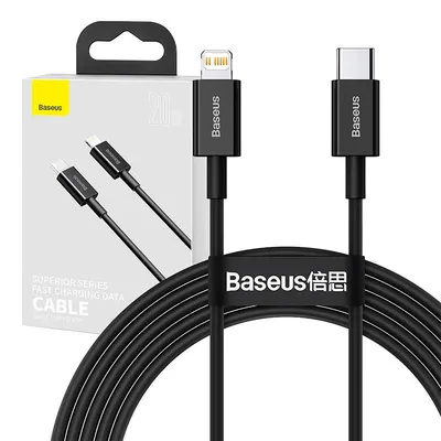 Kabel usb-c do lightning Baseus superior series, 20w, pd, 2m (czarny)