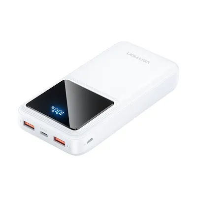 Powerbank, Vention, fhlw0, 20000mah, micro-usb, usb-c, 2xusb-a, 22.5w (biały)