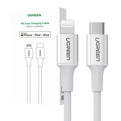 Kabel lightning do usb-c UGREEN 3a us171, 1.5m (biały)