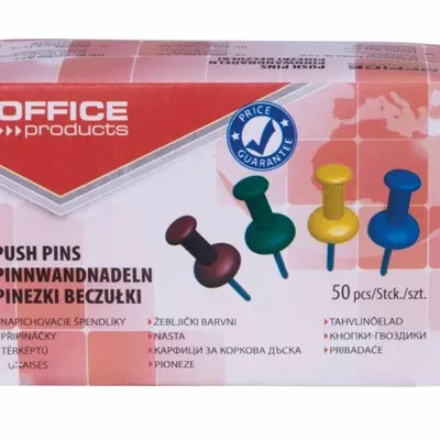 Pinezki tablicowe kolorowe OFFICE PRODUCTS 50szt
