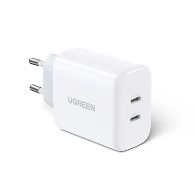 Ładowarka sieciowa UGREEN cd243, 2x usb-c, 40w (biała)