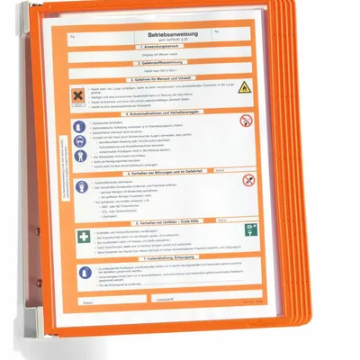 System prezentacyjny naścienny z 5 panelami a4 DURABLE vario wall 5 555109 pomarańczowy