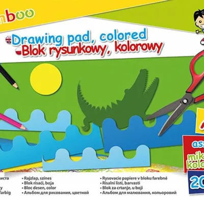 Blok rysunkowy a4 GIMBOO kolorowy 20kart