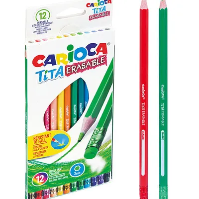 Kredki ołówkowe wymazywalne Carioca 42897 tita 170-2428 12kol