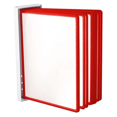 System prezentacyjny naścienny z 10 panelami a4 LEVIATAN czerwony