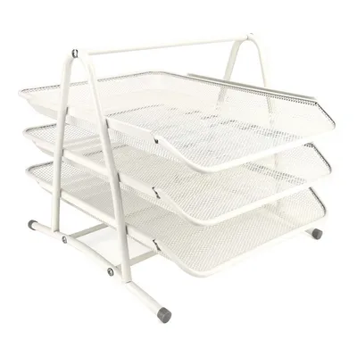 Szuflada na dokumenty 297x275x350mm LEVIATAN 3 szuflady perłowa metalowa siatka