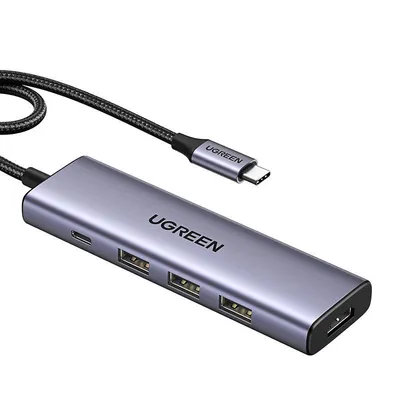 Hub usb-c UGREEN cm511, hdmi 4k 60hz, 3x usb 3.0 5gbps, pd 100w (srebrny)