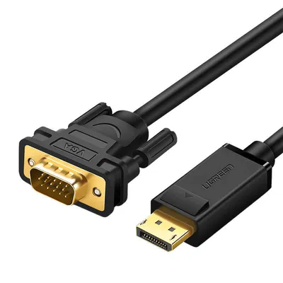 Kabel displayport do vga UGREEN dp105, fullhd, jednokierunkowy, 1.5m (czarny)