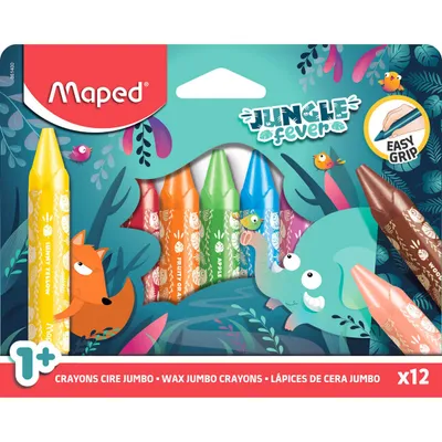 Kredki świecowe MAPED jumbo jungle fever 12 szt