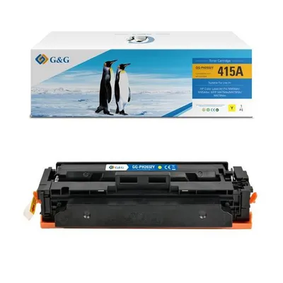 G&g kompatybilny toner z w2032a, yellow, 2100s, nt-ph2032y, hp 415a, bez chip-a, dla hp color laserjet pro m454dn/m454dw, mfp m479