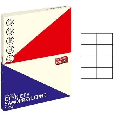 Etykiety samoprzylepne 105x74mm Grand 150-1056 białe 100ark*8szt