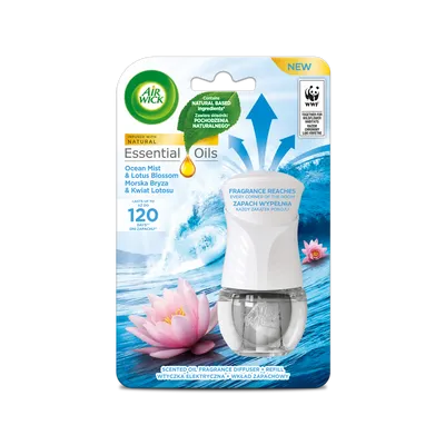 Odświeżacz powietrza urządzenie + wkład air wick electric morska bryza i kwiat lotosu 19ml