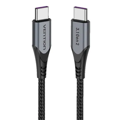 Kabel usb-c do usb-c 100w Vention tahhf 5a 1m usb 3.1 gen2 4k (szary)