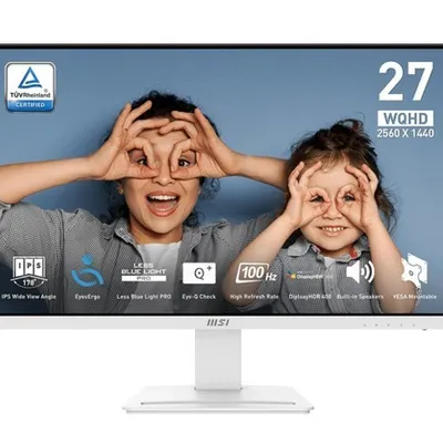 Msi monitor pro mp273qw e2 27 cali led/fhd/flat/100hz/white