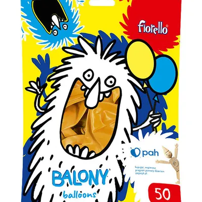 Balony 12" Fiorello 170-2635 metaliczny złoty 50szt