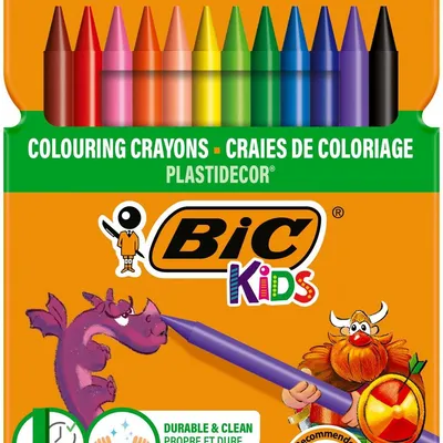 Kredki świecowe BIC kids plastidecor 945764 mix*12
