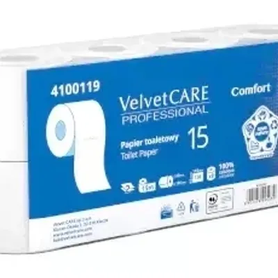 Papier toaletowy dwuwarstwowy celulozowy VELVET care 15 comfort 4100119 biały 15m 8 szt.