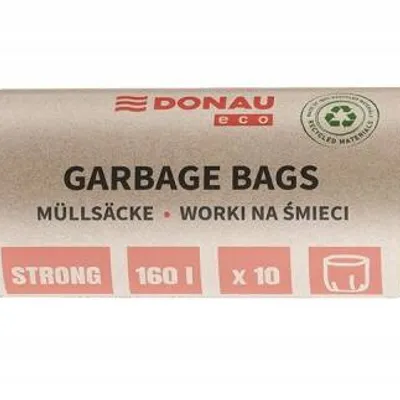 Worki ldpe DONAU ECO czarne 160l 10szt.