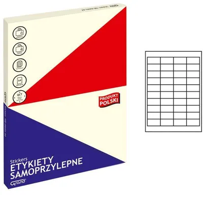 Etykiety samoprzylepne 48.5x25.4mm Grand 150-1030 białe 100ark*40szt