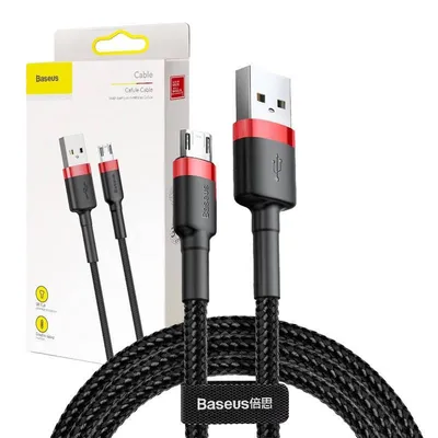 Kabel usb do micro usb Baseus cafule 2a 3m (czarno-czerwony)