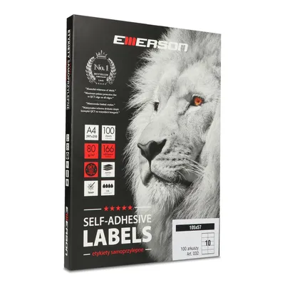 Etykiety samoprzylepne 105x57mm EMERSON 032 qct białe 100ark*10szt