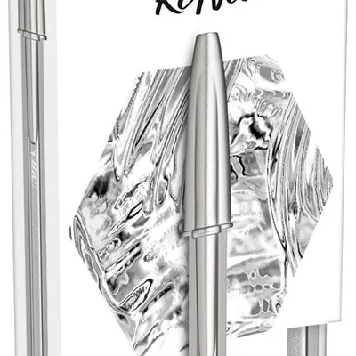 Długopis BIC cristal re'new metal 997202 niebieski 1.0mm matowa srebrna obudowa + 2 wkłady