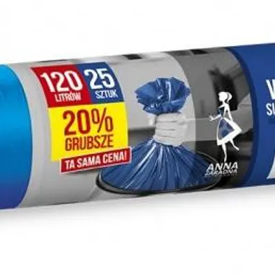 Worki na śmieci supermocne ANNA ZARADNA niebieskie 120l 25szt