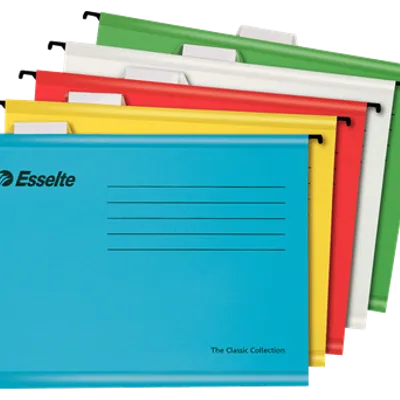 Teczka zawieszkowa a4 ESSELTE classic 93042 mix kolorów kartonowa 210g 10szt