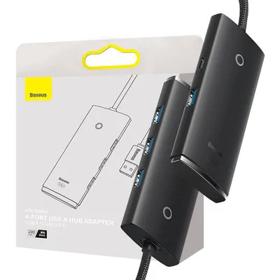 Hub 4w1 Baseus lite series usb do 4x usb 3.0 2m (czarny)