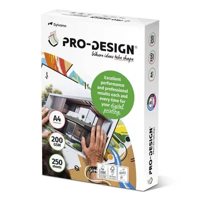 Papier satynowany a4 200g pro-design fsc biały 168cie a++ 250ark