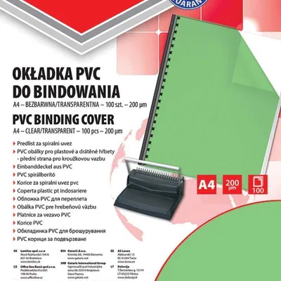Folia do bindowania a4 OFFICE PRODUCTS przezroczysta zielona 200mic 100 szt