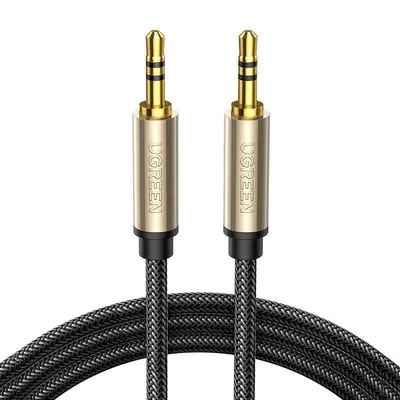Kabel aux mini jack 3.5mm UGREEN av125, pozłacany, 3m (szary)