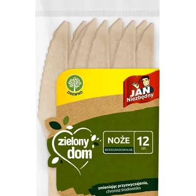 Noże JAN NIEZBĘDNY zielony dom 8571049546 drewniane 12 szt