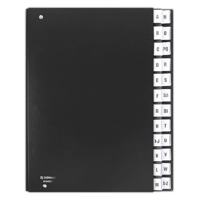Teczka korespondencyjna a4 DONAU a-z czarna tektura 1.9mm