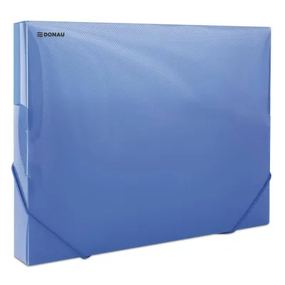 Teczka z gumką przestrz. a4 DONAU transparentna niebieska pp 700 g/m² 30mm