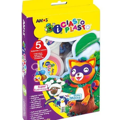 Masa do modelowania Amos c6pal ciastoplasto 170-1022 5 kol + akcesoria 5*18g