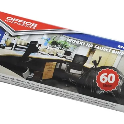 Worki na śmieci ldpe OFFICE PRODUCTS czarne 60l 10szt.