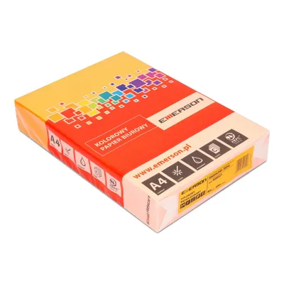 Papier ksero kolor a4 EMERSON pomarańczowy 80g 500 ark
