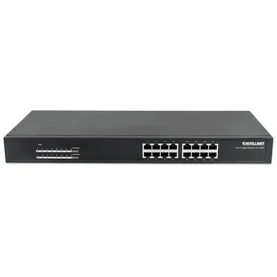 Intellinet przełącznik gigabit 16x 1000mbps rj45 poe+ 220w rack 19