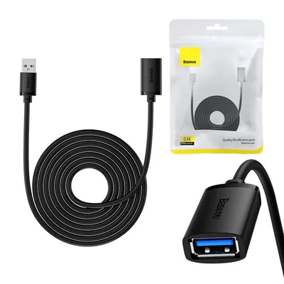 Przedłuzacz Baseus usb 3.0 męski do żeński, airjoy series, 5m (czarny)