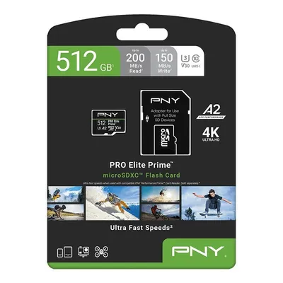 Pny karta pamięci microsdxc elite prime 512gb + adapter sd