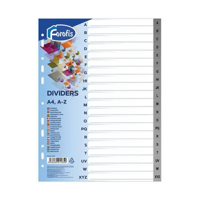 Przekładki a-z a4 FOROFIS 91285 szare pp
