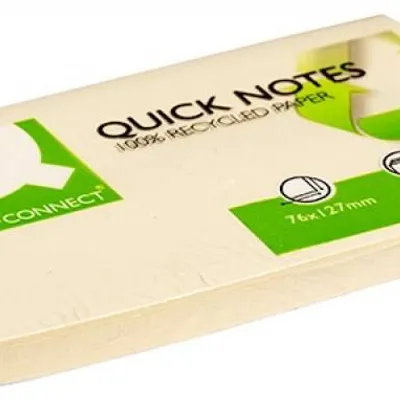 Karteczki samoprzylepne 127x76mm Q-Connect 100% recycled żółte 100kart