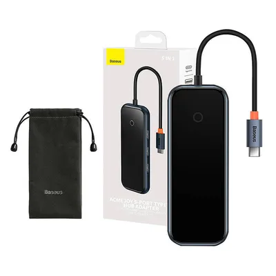 Hub 5w1 Baseus acmejoy series usb-c do 2xusb 3.0 + usb 2.0 + usb-c pd + hdmi (szary)