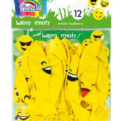 Balony emoty 12" Fiorello 170-2328 mix wzorów 12szt
