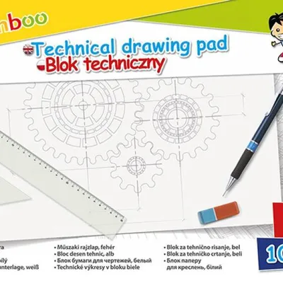 Blok techniczny a4 GIMBOO biały 10kart