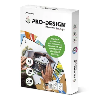 Papier satynowany a4 120g pro-design fsc biały 168cie a++ 250ark