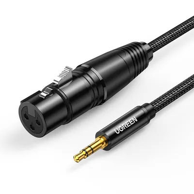 Ugreen av182 kabel xlr żeński do jack 3.5 męski - 2m (czarny)