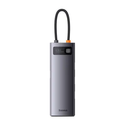 Hub 8w1 Baseus metal gleam series, usb-c do 3x usb 3.0 + hdmi + usb-c pd + microsd/sd + vga